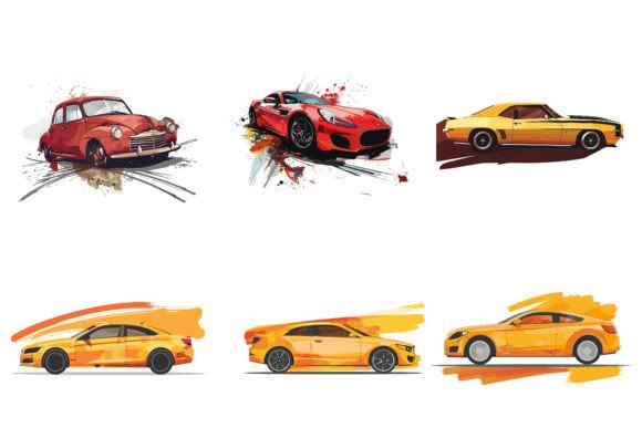 Download Car Vector Flat Design with Brush - Premium Bundle