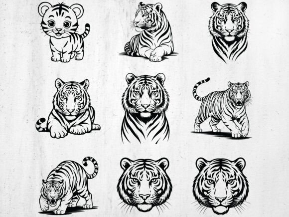 Download Tiger Svg Bundle, Tiger Head SVG - Tiger Collection