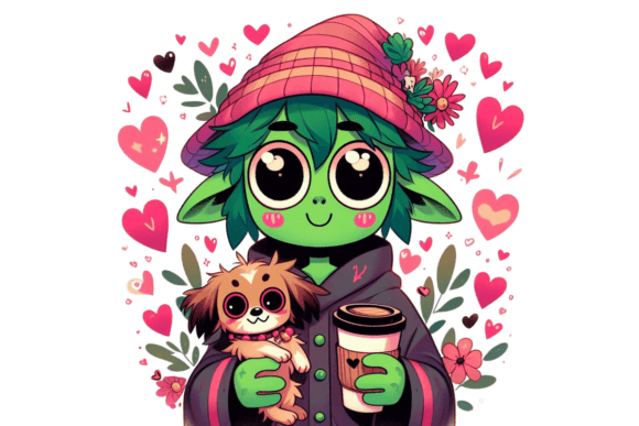 Download A Character with Green Skin, Large Eyes - Premium Resources