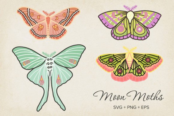 Download Lunar Moths &amp; Butterfly Vector SVG, EPS - Butterfly Collection