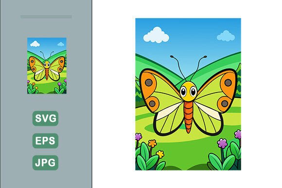 Download Butterfly Vector Landscape Background - Butterfly Collection