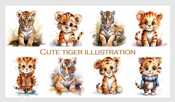 Download Cute Tiger Illustration - Tiger Collection
