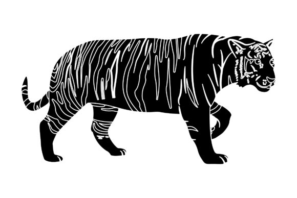 Download Tiger Vector Design Solid Color - Tiger Collection