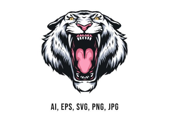 Download White Tiger Head Vector Mascot - Tiger Collection