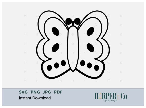 Download BUTTERFLY OUTLINE 8 SVG PNG Cut EPS File - Butterfly Collection
