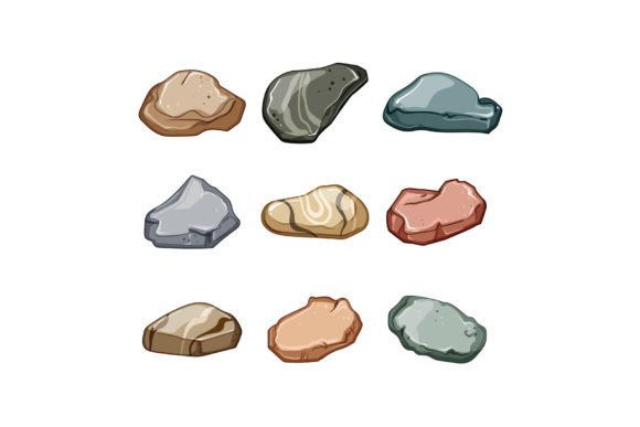 Download Pebble Stone Set Cartoon Vector Illustra - Cartoon vector Collection
