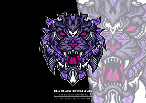 Download Colorful Mecha Tiger Illustration - Tiger Collection