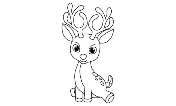 Download Funny Deer Cartoon Vector Coloring Page - Cartoon vector Collection