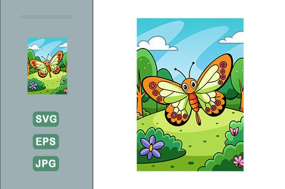 Download Butterfly Vector Landscape Background - Butterfly Collection