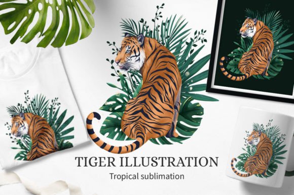 Download Tropical Tiger Illustration for Print - Tiger Collection