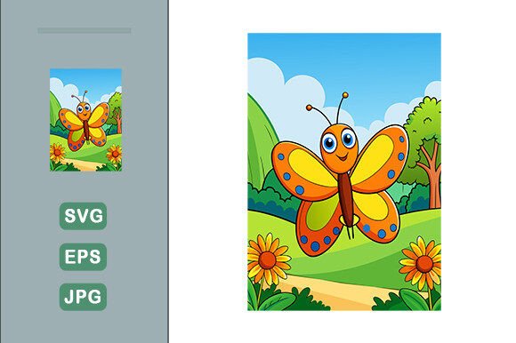 Download Butterfly Vector Landscape Background - Butterfly Collection